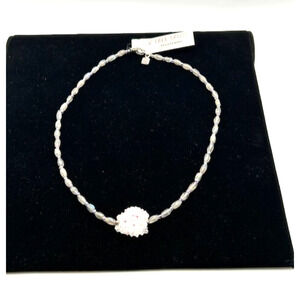 NWT Peyote Bird Druzy Quartz Beaded Necklace‎ Genuine Stone Sterling Silver 16"